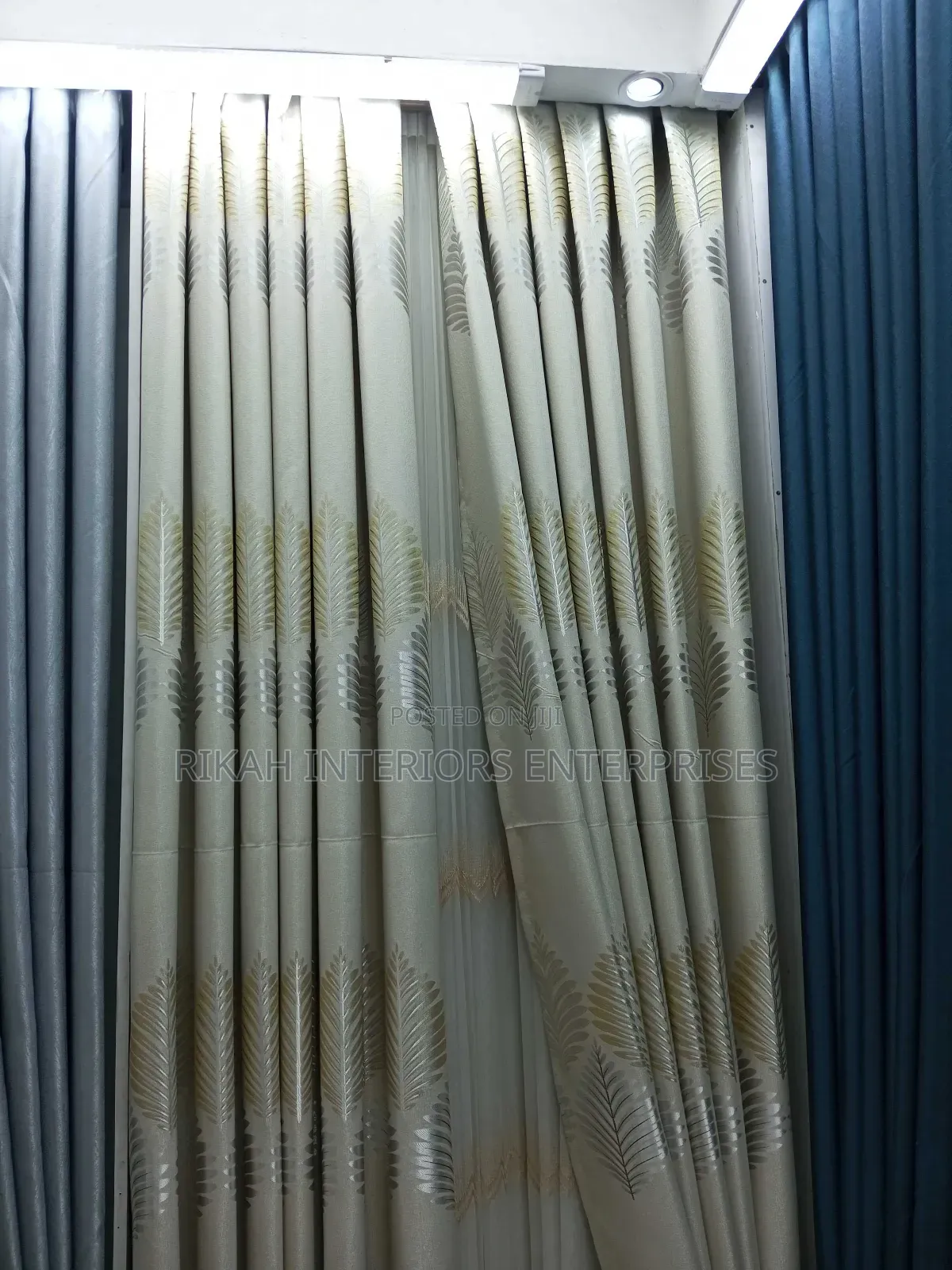 Cream Patterned Quality Curtains