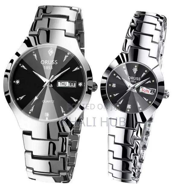 Oruss Couple Watches Silver Oruss Couple Watch