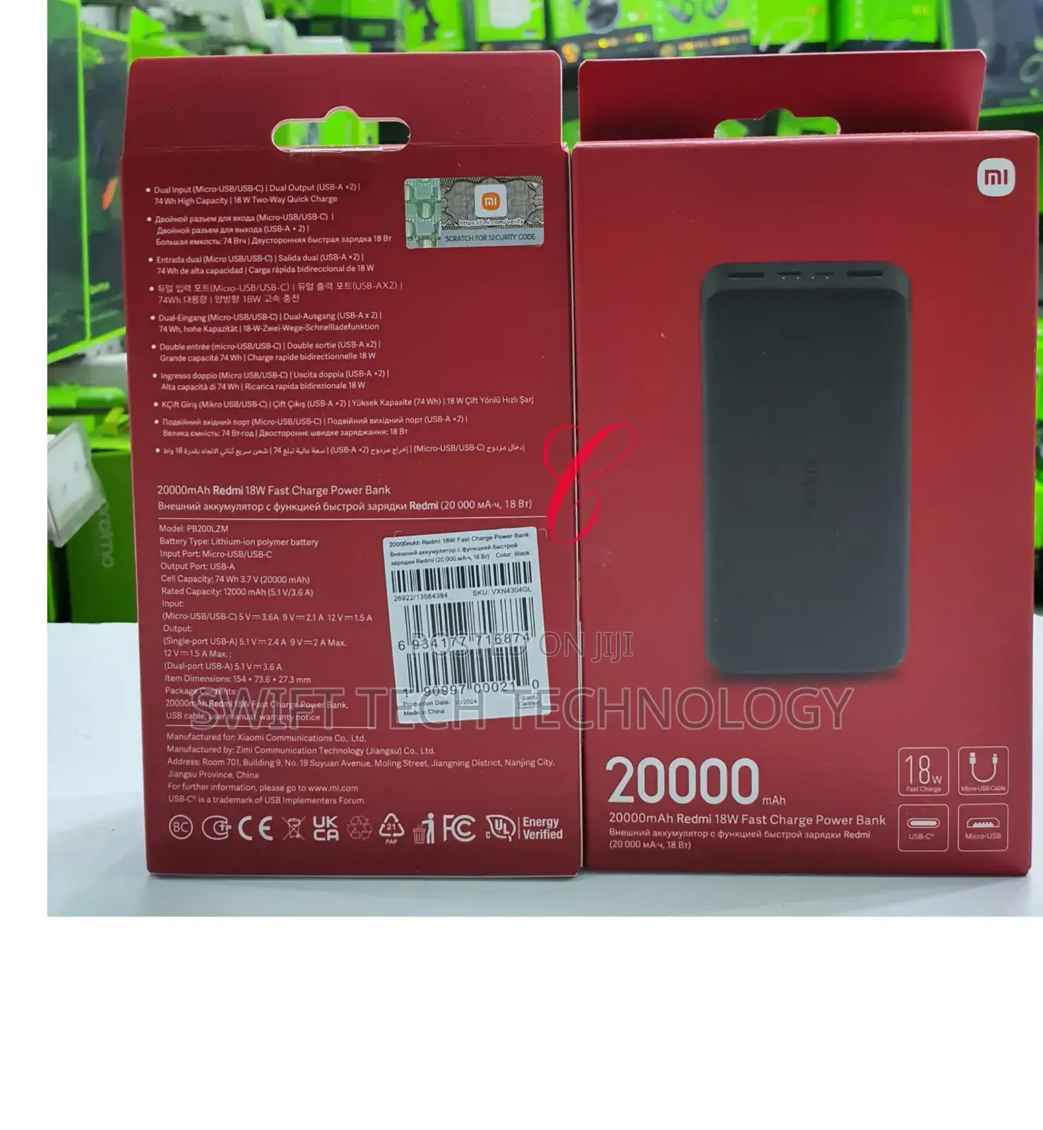 Power Bank 20,000amh Redmi 18watts