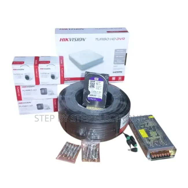 2 Megapixel (2mp) 4 Hikvision 1080p Full Hd CCTV Cameras Complete Kit