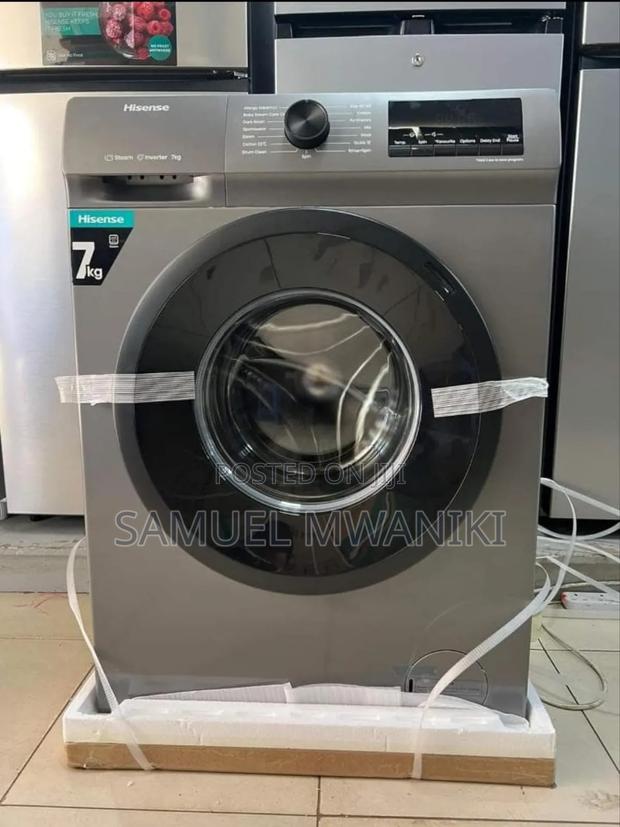 Hisense 7kg Full Automatic Front Load Washing Machine Wfqp7012evmt - main view