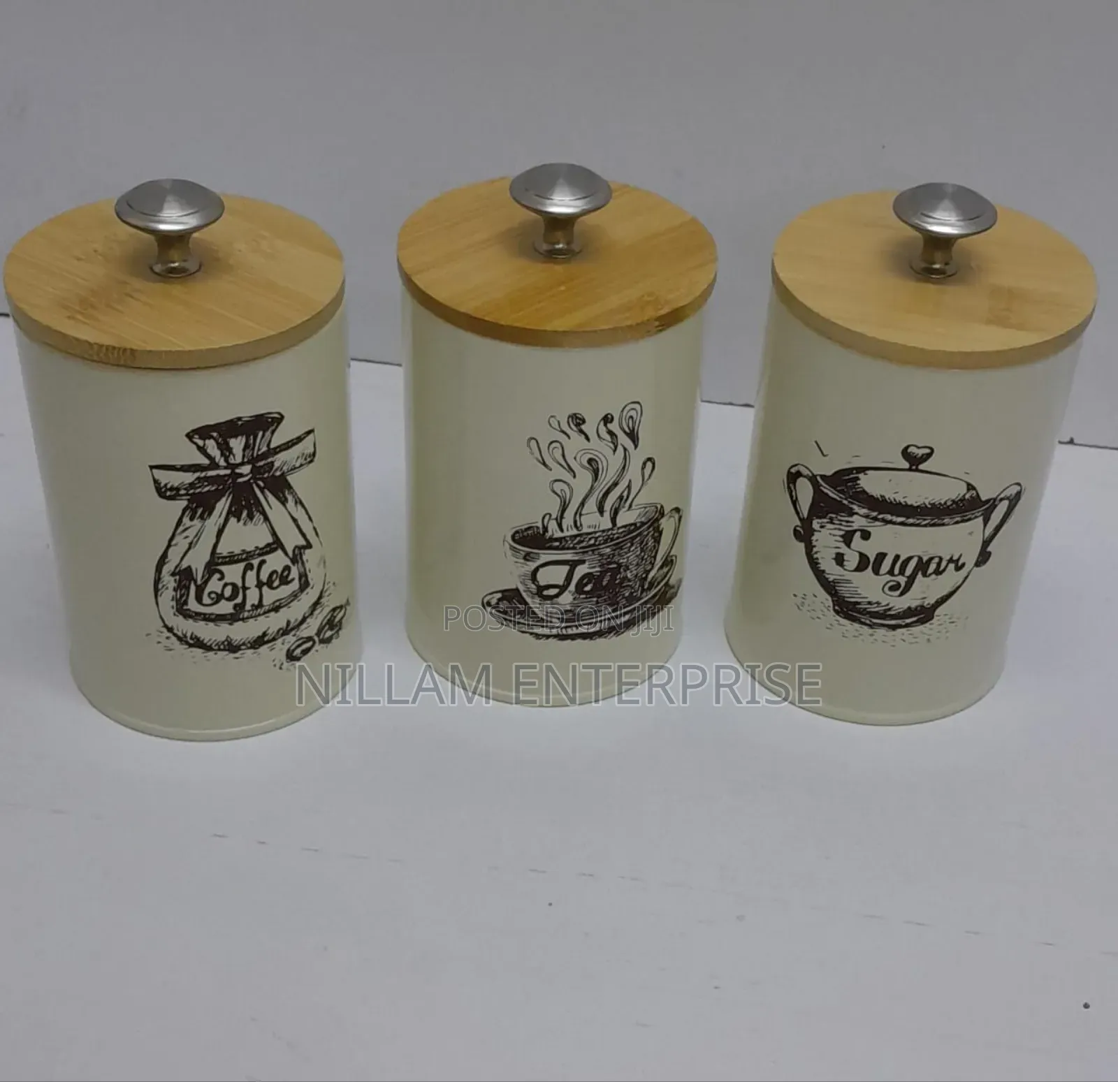 3 In1 Canister Set With Bamboo Lids