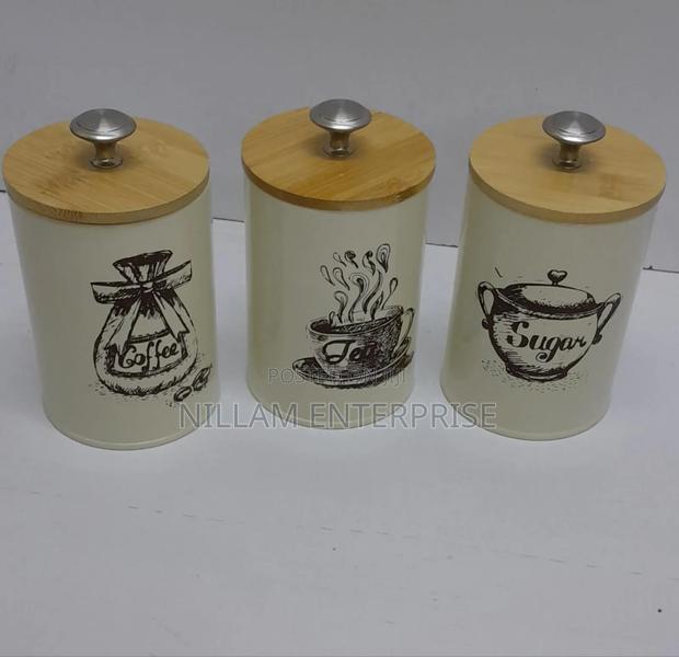 3 In1 Canister Set With Bamboo Lids