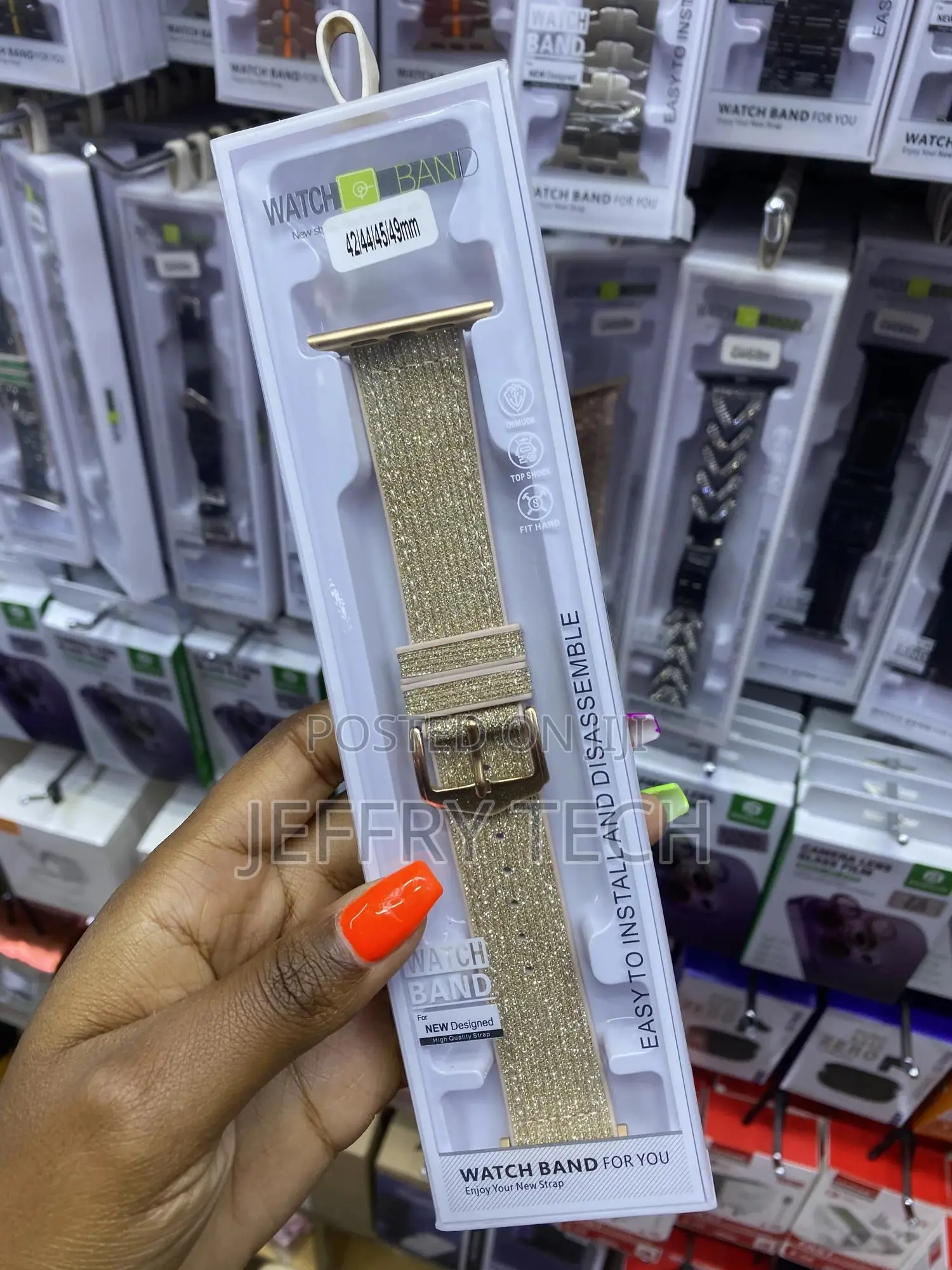 Wqaert Stretchy Nylon Bling Straps Apple Watch 42 44 45 49mm