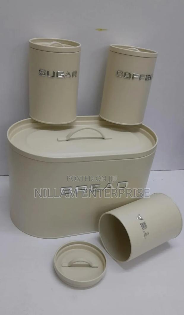 Unique and Elegant Bread Storage Bin With 3pcs Canisters