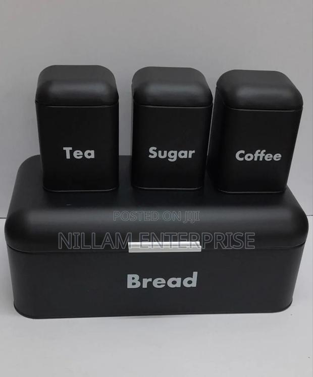 Unique and Elegant Bread Storage Bin With 3pcs Canisters - thumbnail 3