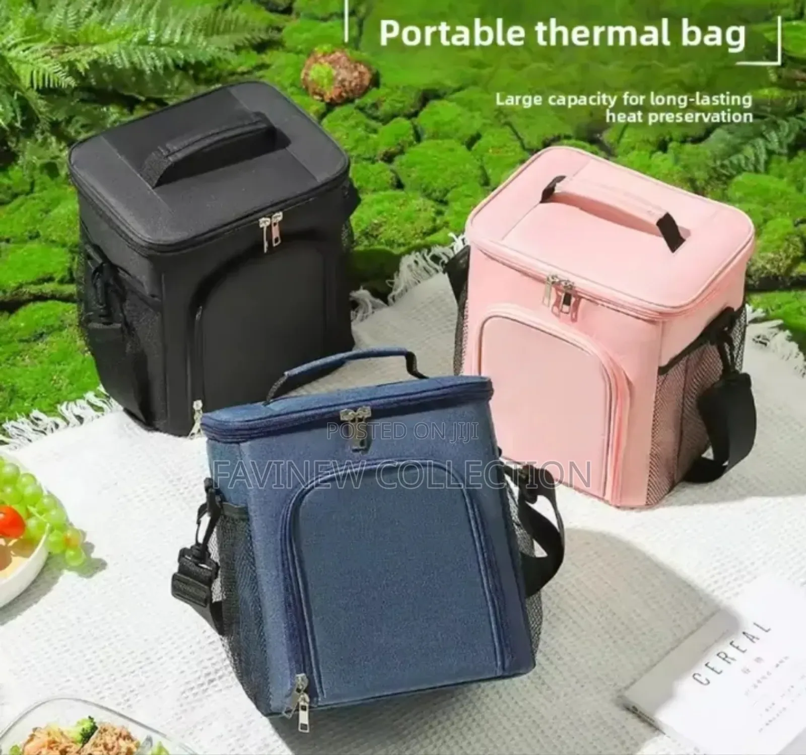 Premium 2 Compartment Insulated Lunch Bag With Large Capacity