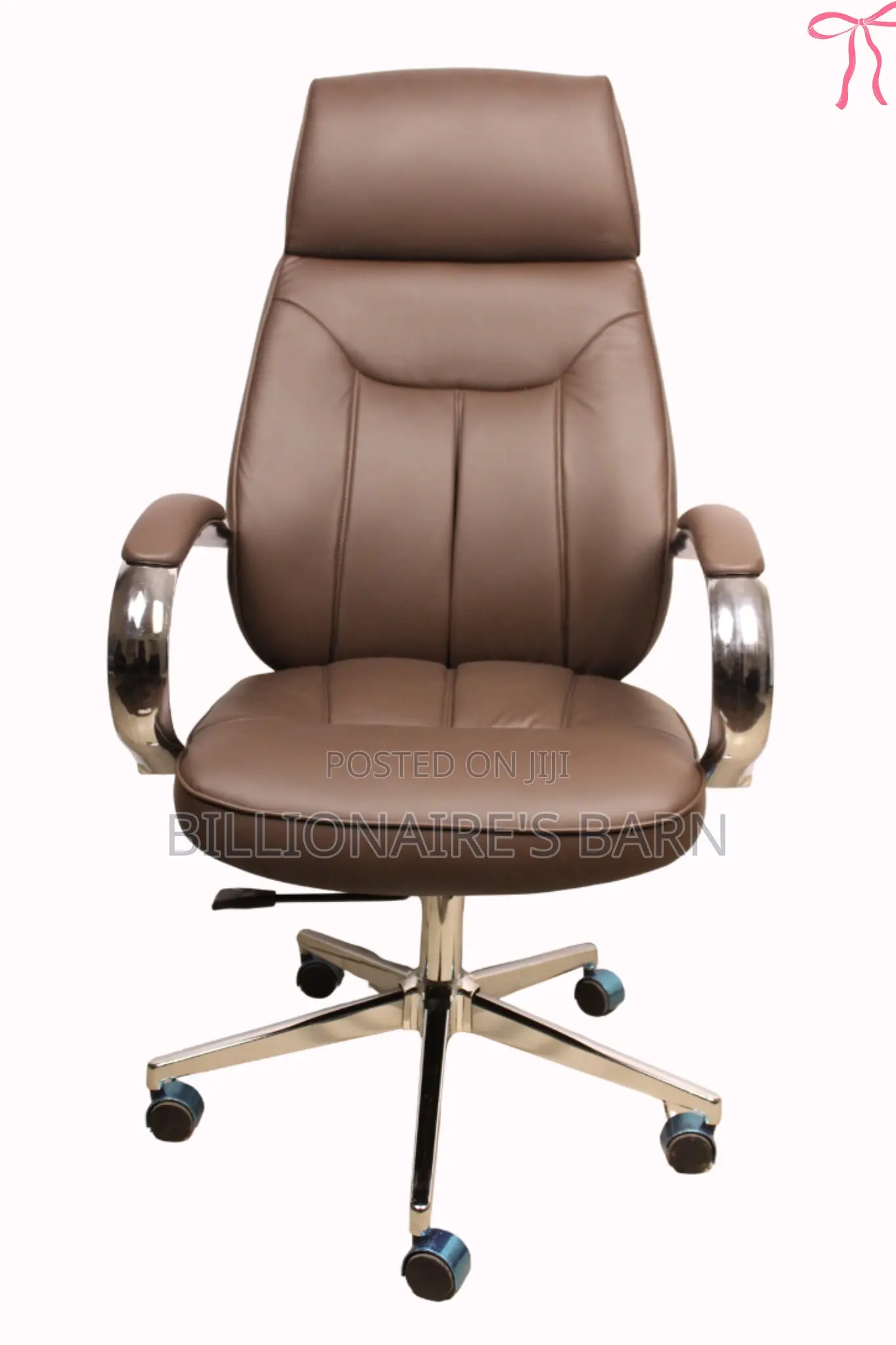 Office Chair; Luxe Executive Brown Leather Chair