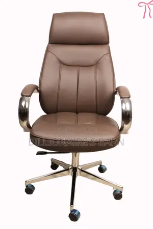 Office Chair; Luxe Executive Brown Leather Chair
