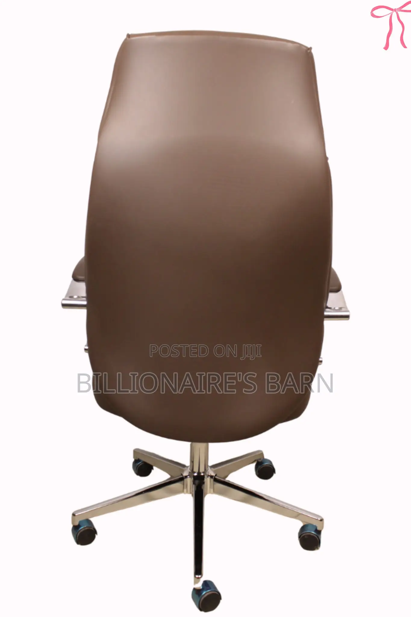 Office Chair; Luxe Executive Brown Leather Chair
