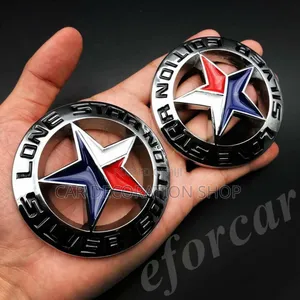 1pc Metal Silver Black Lobe Star Edition Trunk Decal Sticker