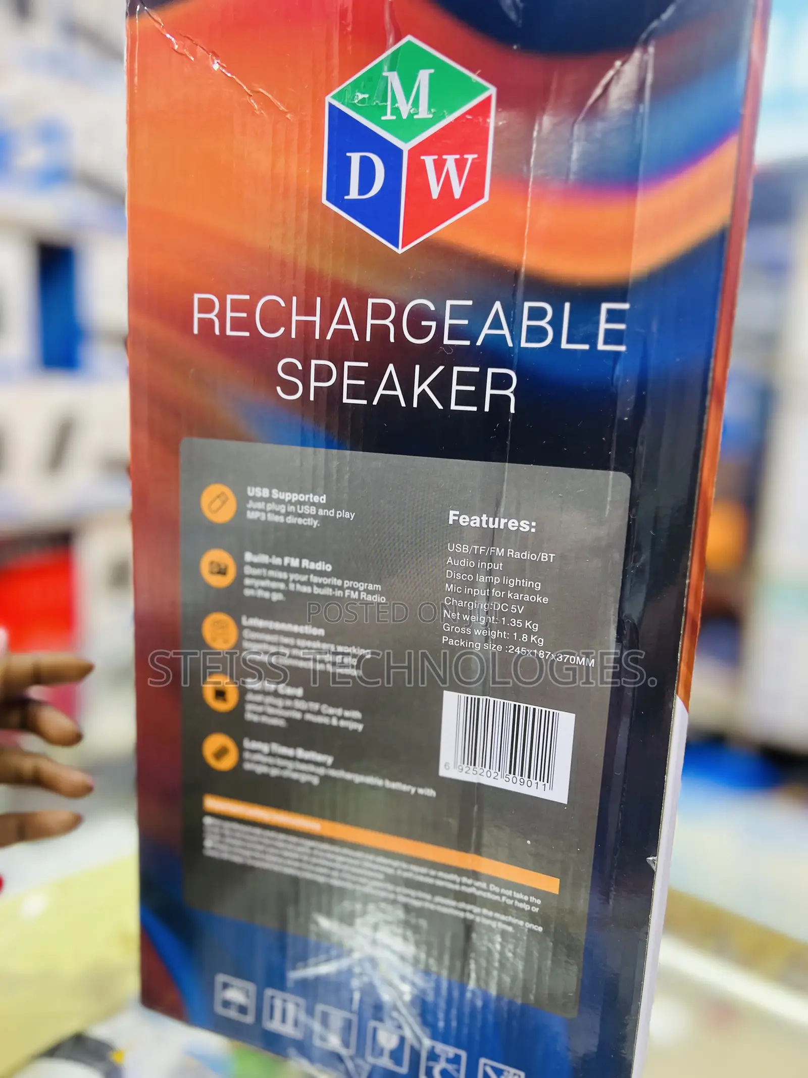 MDW Portable Bt Speaker With Mic