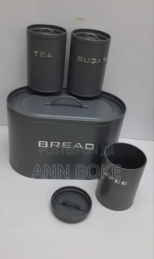 *Unique and Elegant Bread Storage Bin With 3pcs Canisters