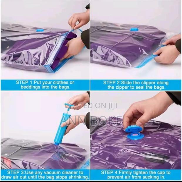 *6pcs Vacuum Storage Bags With Suction Pump* * - thumbnail 2