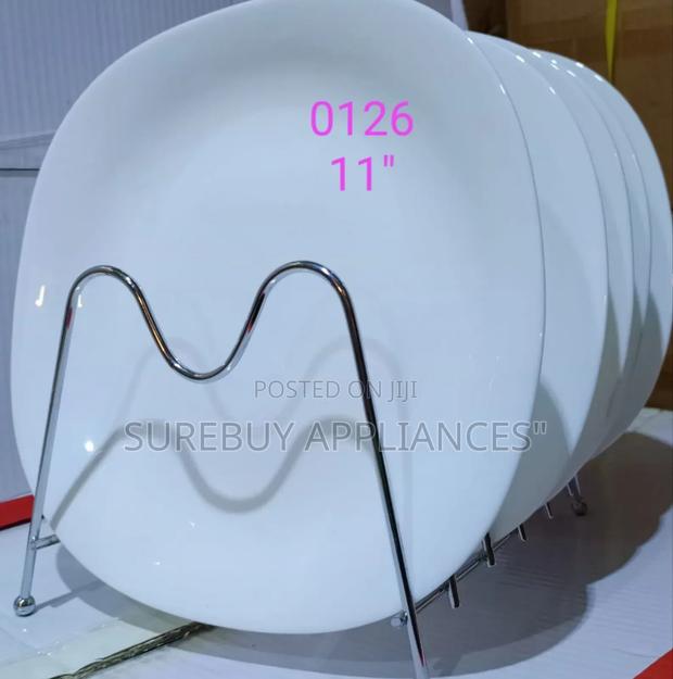 White Printed Square Plates - main view