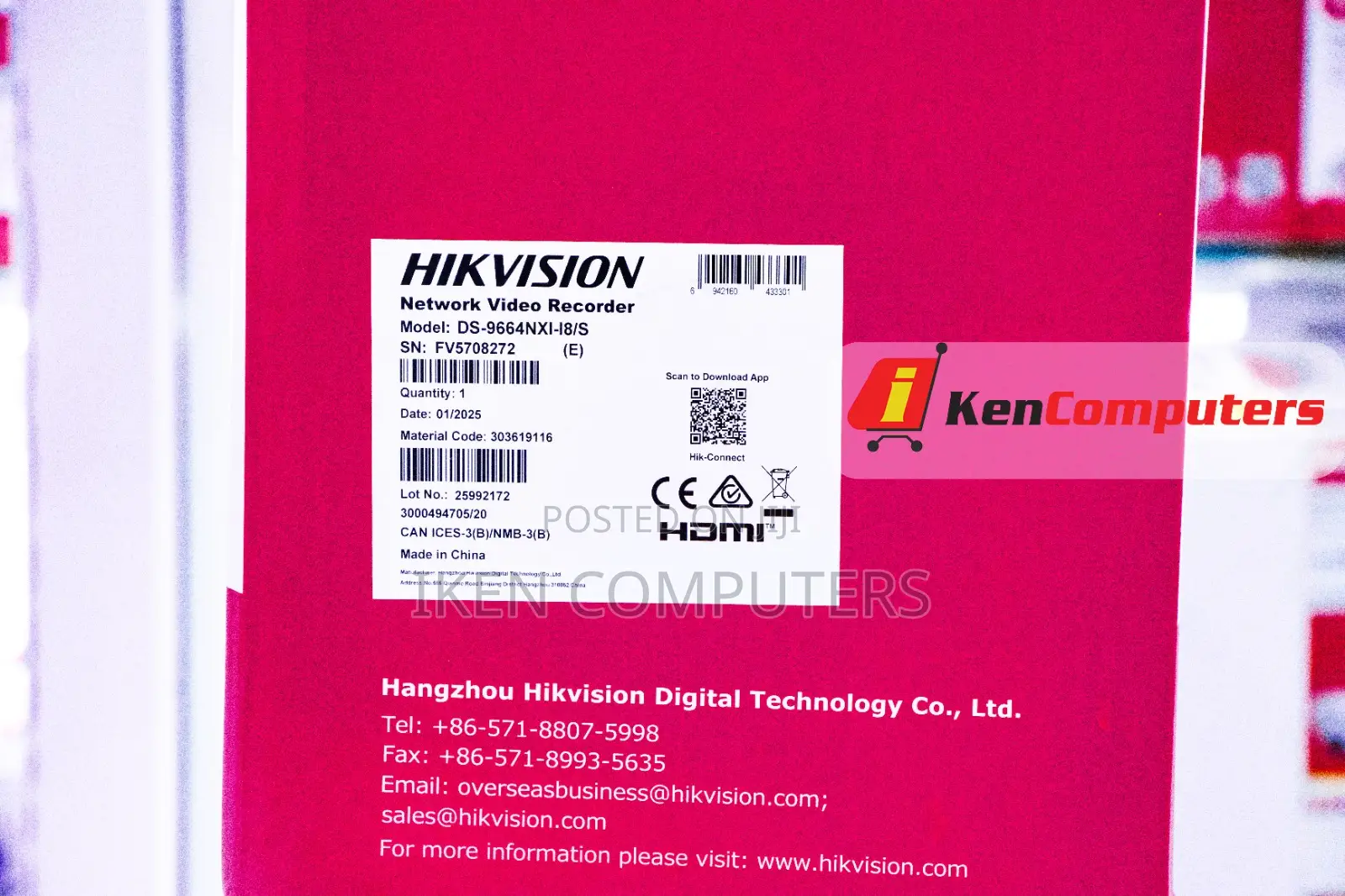 Hikvision 64 Channel NVR (Ds-9664nxi-18/S)
