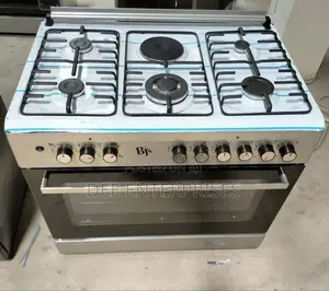 BJS Silver 60x90 5+1 Hot Plate Gas Cooker, Wok Burner,