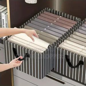 Stripped Fabric Closet Organizer
