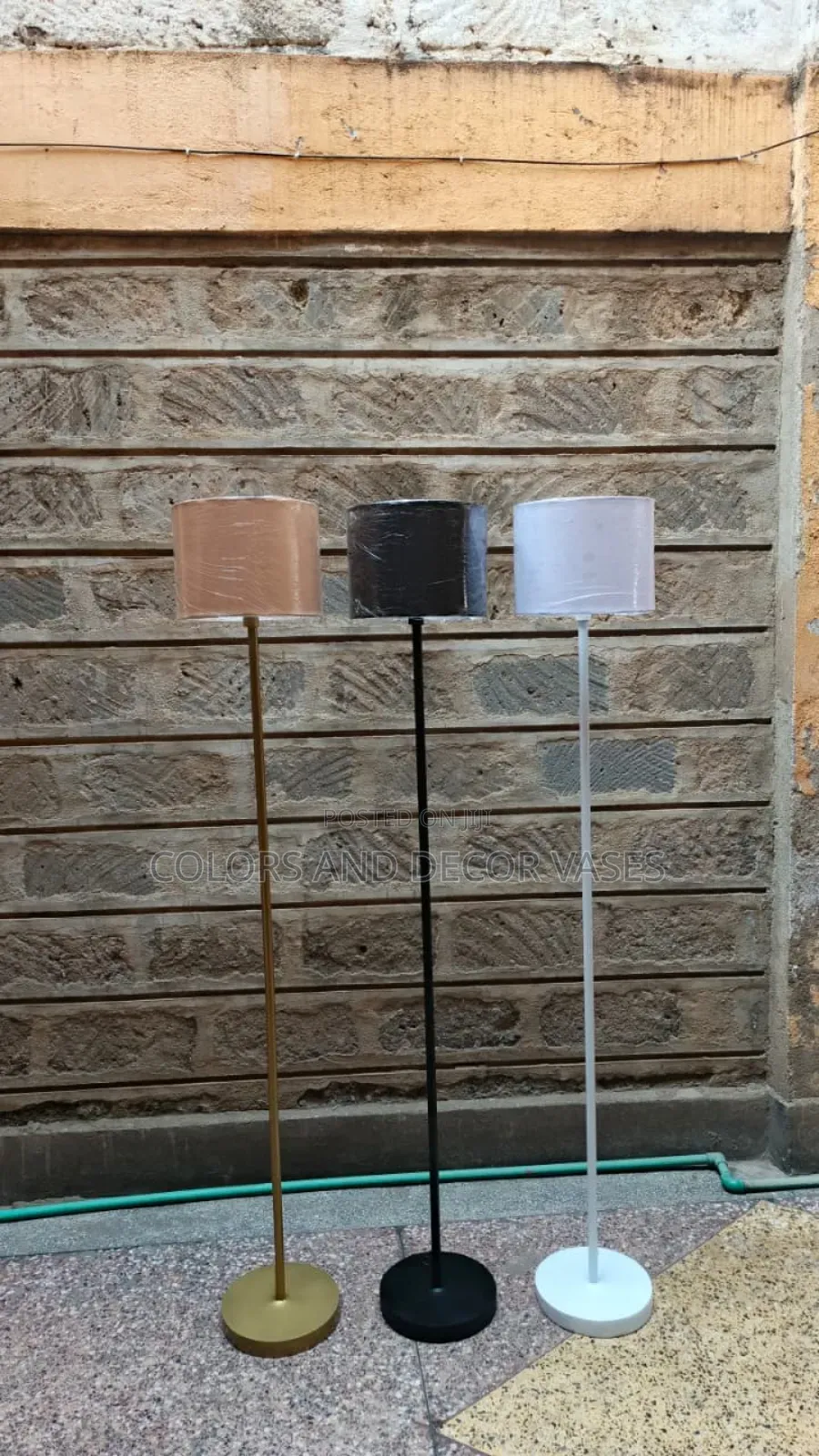 Gold, White and Black Light Shades Stands