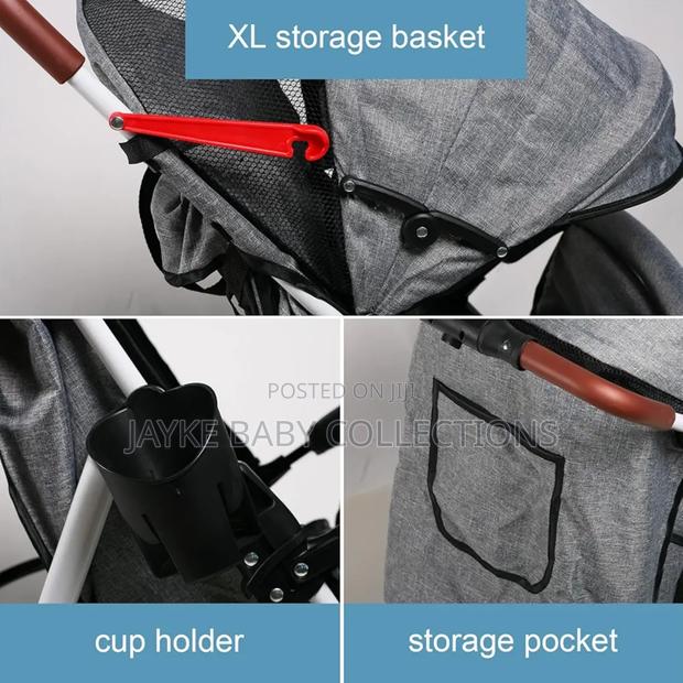 2-in-1 Foldable Baby Stroller Bassinet Pram – Durable - thumbnail 6