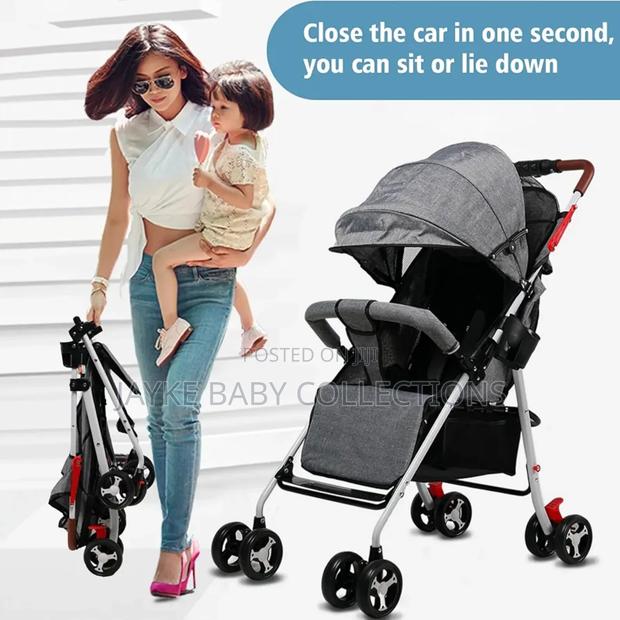 2-in-1 Foldable Baby Stroller Bassinet Pram – Durable - thumbnail 2