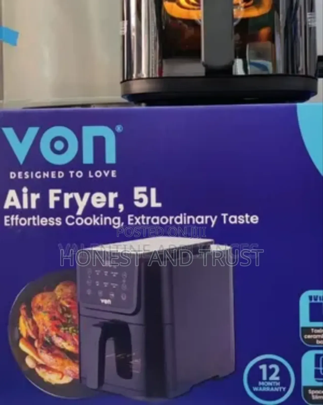 Von 8 Litres Airfryer With Glass Oven
