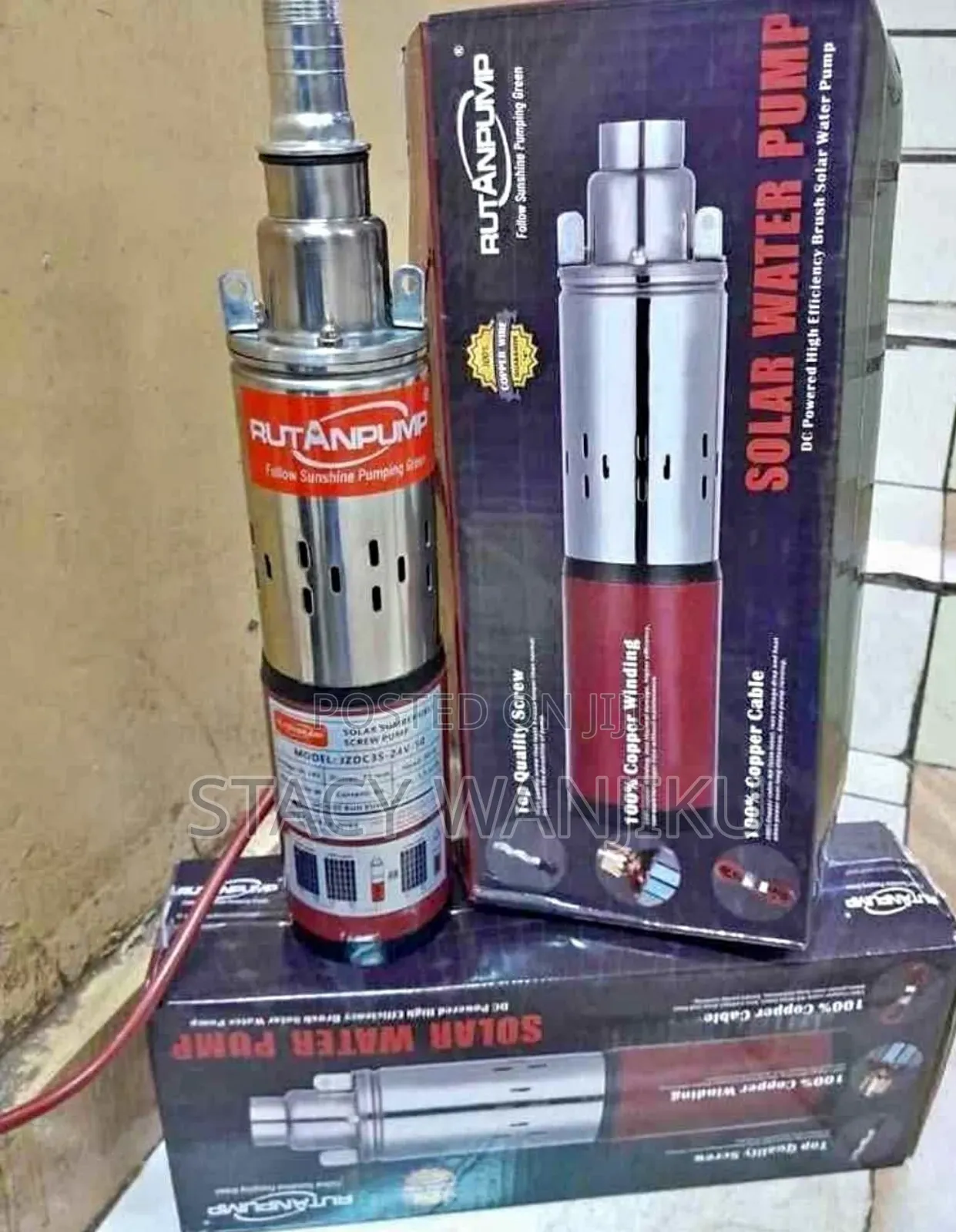 Rutan Submersible Water Pump Dc Solar Water Pump 250w 24v 50m Head