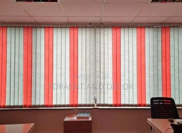 Well Arranged Mixed Coloured Vertical Office Blinds for Office Decor