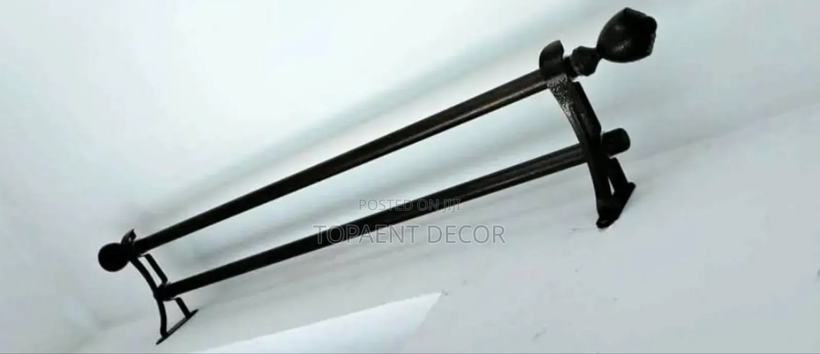 Strength Wrapped in Style Black Double Powder Coated Curtain Rods