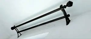 Strength Wrapped in Style Black Double Powder Coated Curtain Rods