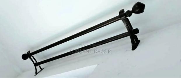 Strength Wrapped in Style Black Double Powder Coated Curtain Rods