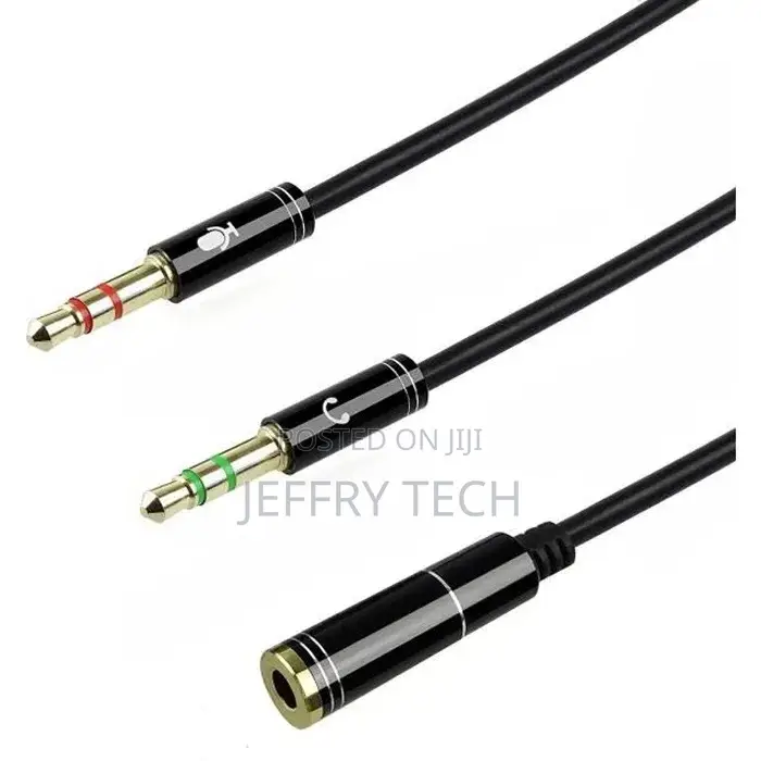 Audio Adapter -3.5mm Jack - 1 Fem to 2 -Headphones/Earphones