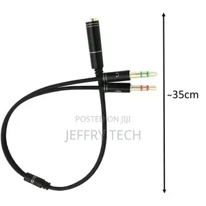 Audio Adapter -3.5mm Jack - 1 Fem to 2 -Headphones/Earphones