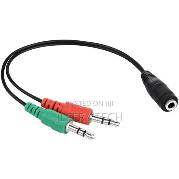 3.5mm Stereo Audio Microphone Y Adapter Cable [1 X 3.5mm Fe
