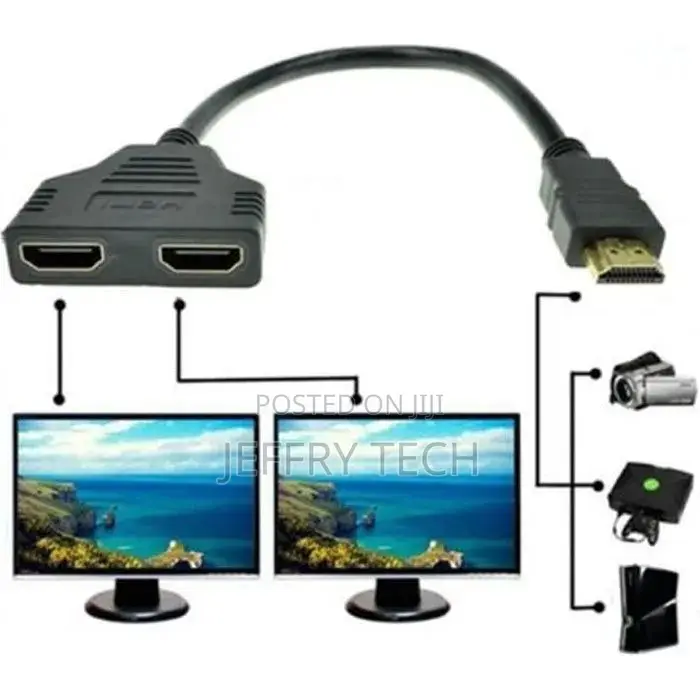 1080p Hdmi Port Male to 2 Female 1 in 2 Out Splitter Cable A