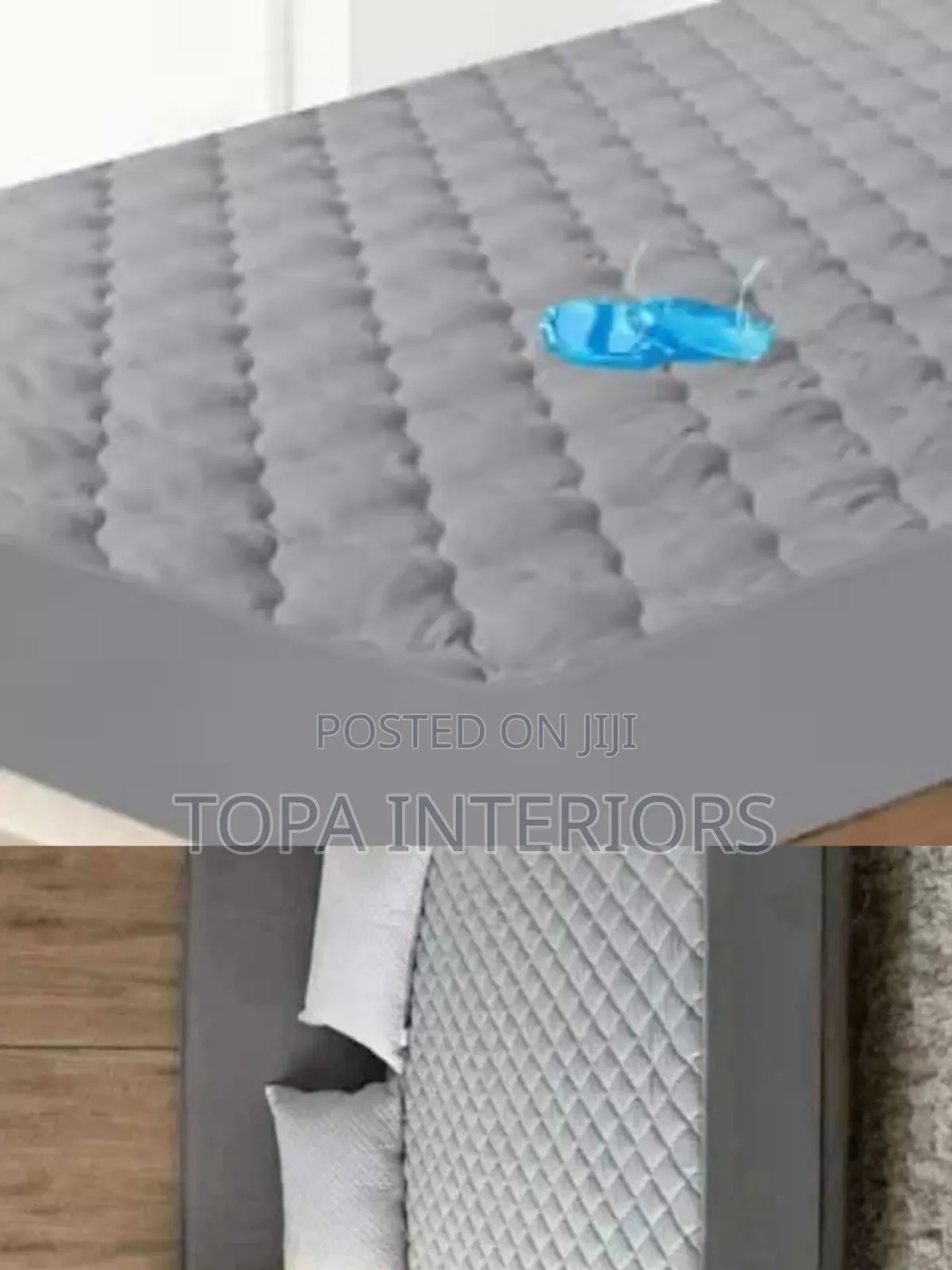 Grey Quilted Waterproof Mattress Covers for Mattress Protection