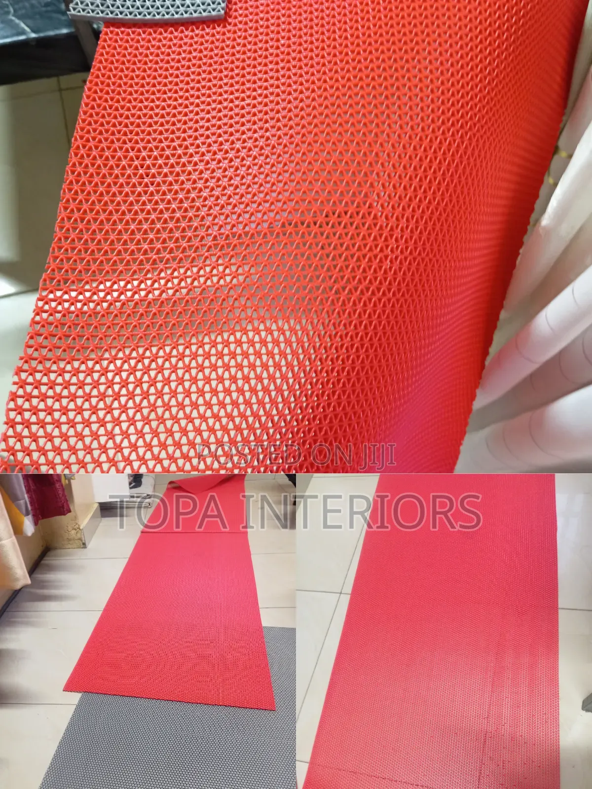 Red Rugs PVC Antislip Rubber Mats for Slippery Floors