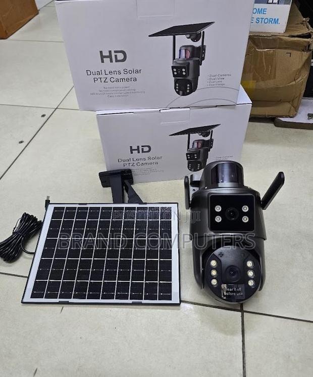 Wifi Dual Lens Ubox PTZ Solar Camera Full Hd 6mp Colored