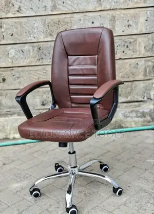 Brown Coloured Leather Office Chair