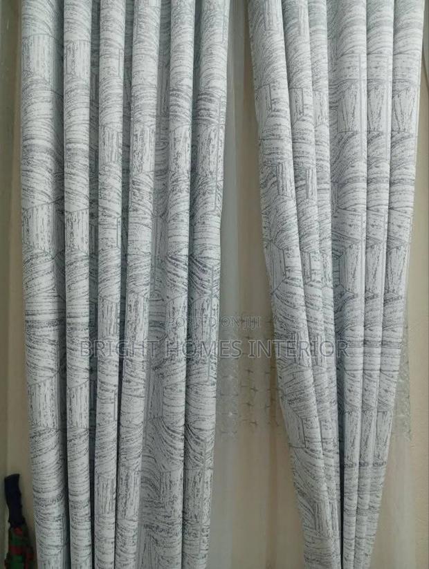 Light Grey Pattern Designer Curtain Available