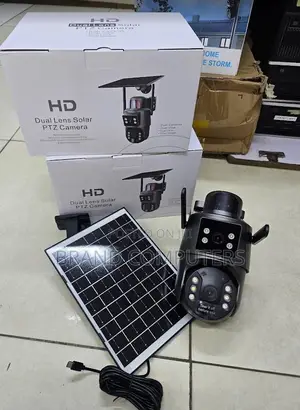 Wireless Wifi Ubox Dual Lens Outdoor Solar Camera Full Color