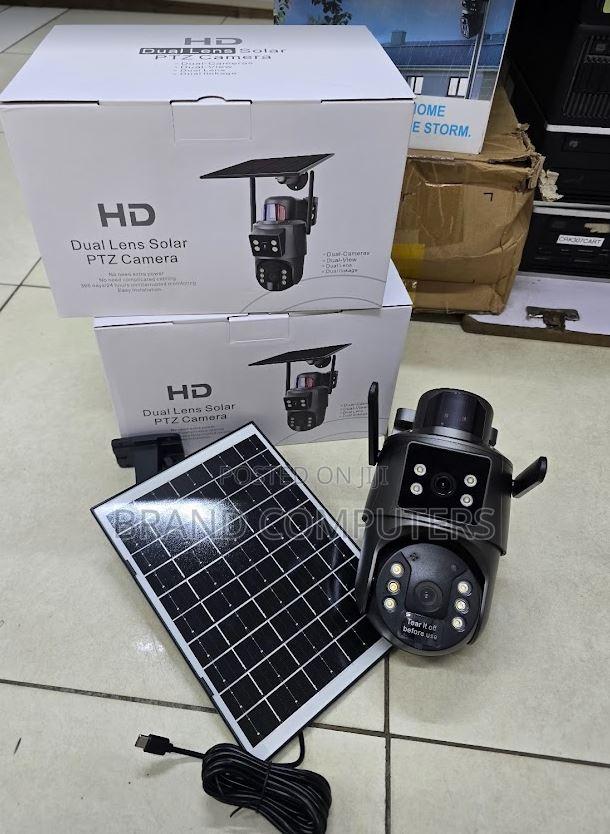 Wireless Wifi Ubox Dual Lens Outdoor Solar Camera Full Color