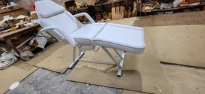 White Adjustable Tattoo/Massage Bed