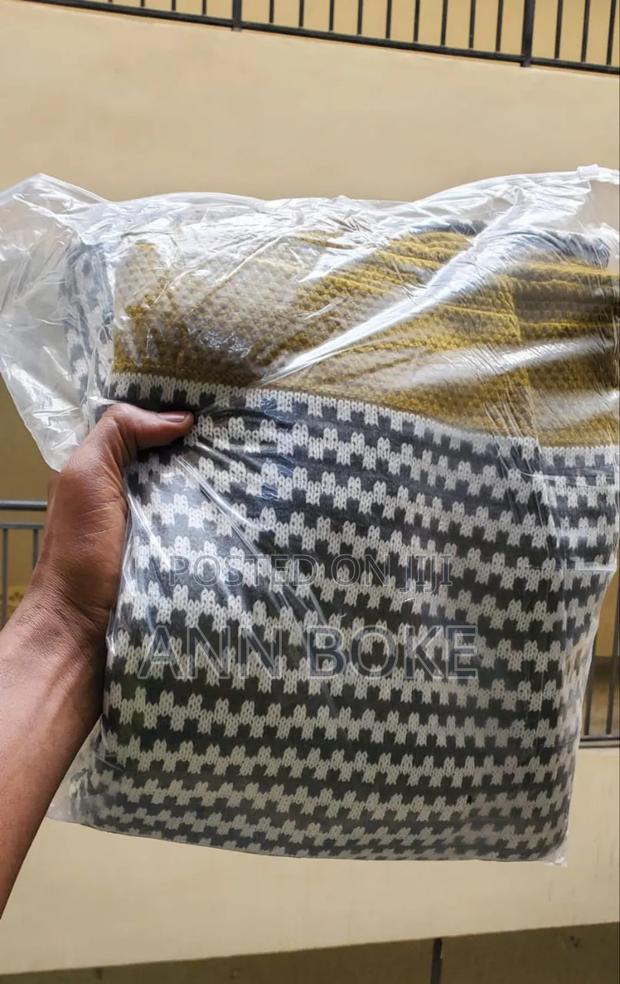 * Nordic Throw Blanket - Knitted With Pom Pom Fringe Form* - thumbnail 12