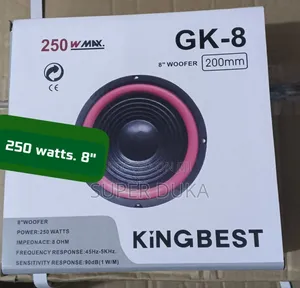 Kingbest Gk-8 8-Inch Woofer. 250w. 8 Ohm Midrange Bass Speaker.