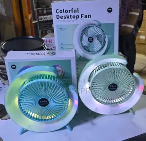 Colourful Desktop Rechargeable Fan 
3 Speed Type C Charger