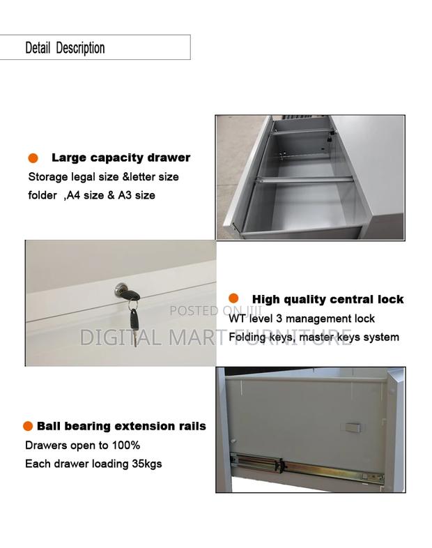 Office Cabinet: Steel 4 Drawer Office Cabinet - thumbnail 6