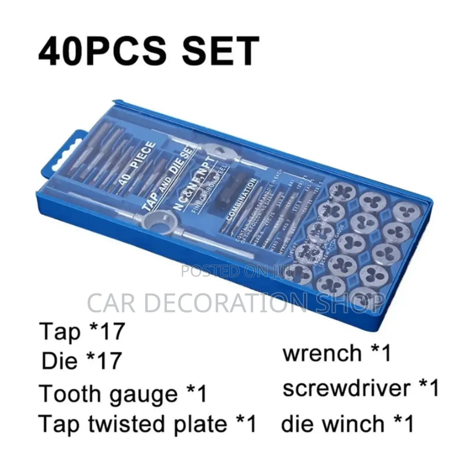 40pcs Metric Tap Die Thread Tool Repair Metric Wrench Holder