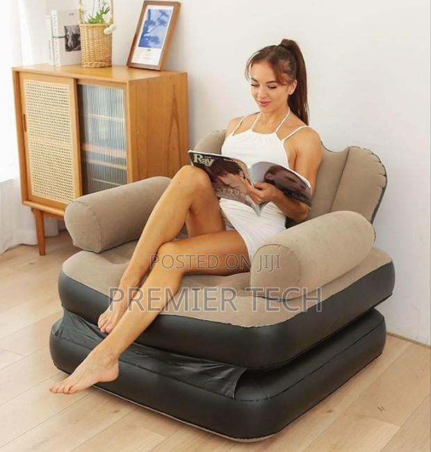 *5 in 1 Inflatable Couch Lazy Sofa Bed With L-Shaped Armrest - main view