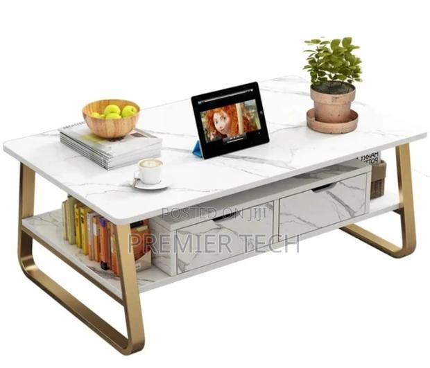 Coffee Table With Drawers, 120cm*60cm*, White Only - main view